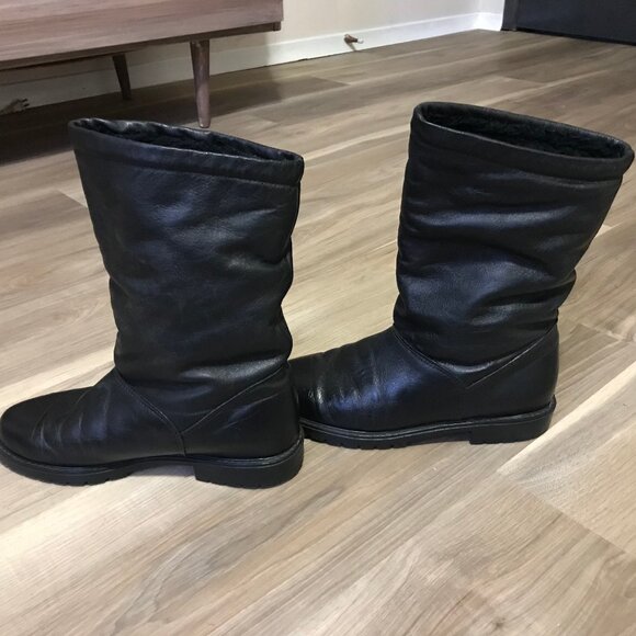 College Ladies Black Leather Boots Size 8 - Picture 4 of 5
